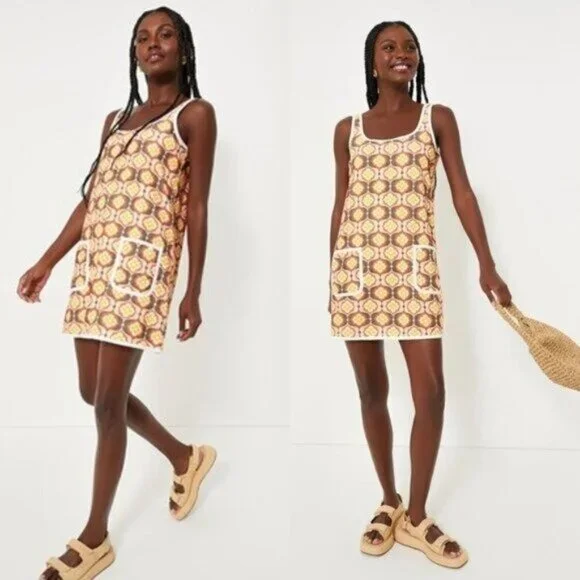 Tuckernuck Beach NEW Twiggy Buds Mini Terry Dress Swim Orange Cover Up Size M - Picture 2 of 11